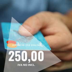 Servicio 250 Online Abogados IN DIEM. Pasarela de pago. Abogados 24 horas y urgente.