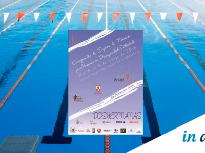 Poster for the 2016 Spanish Swimming Championship for People with Intellectual Disabilities, sponsored by IN DIEM.