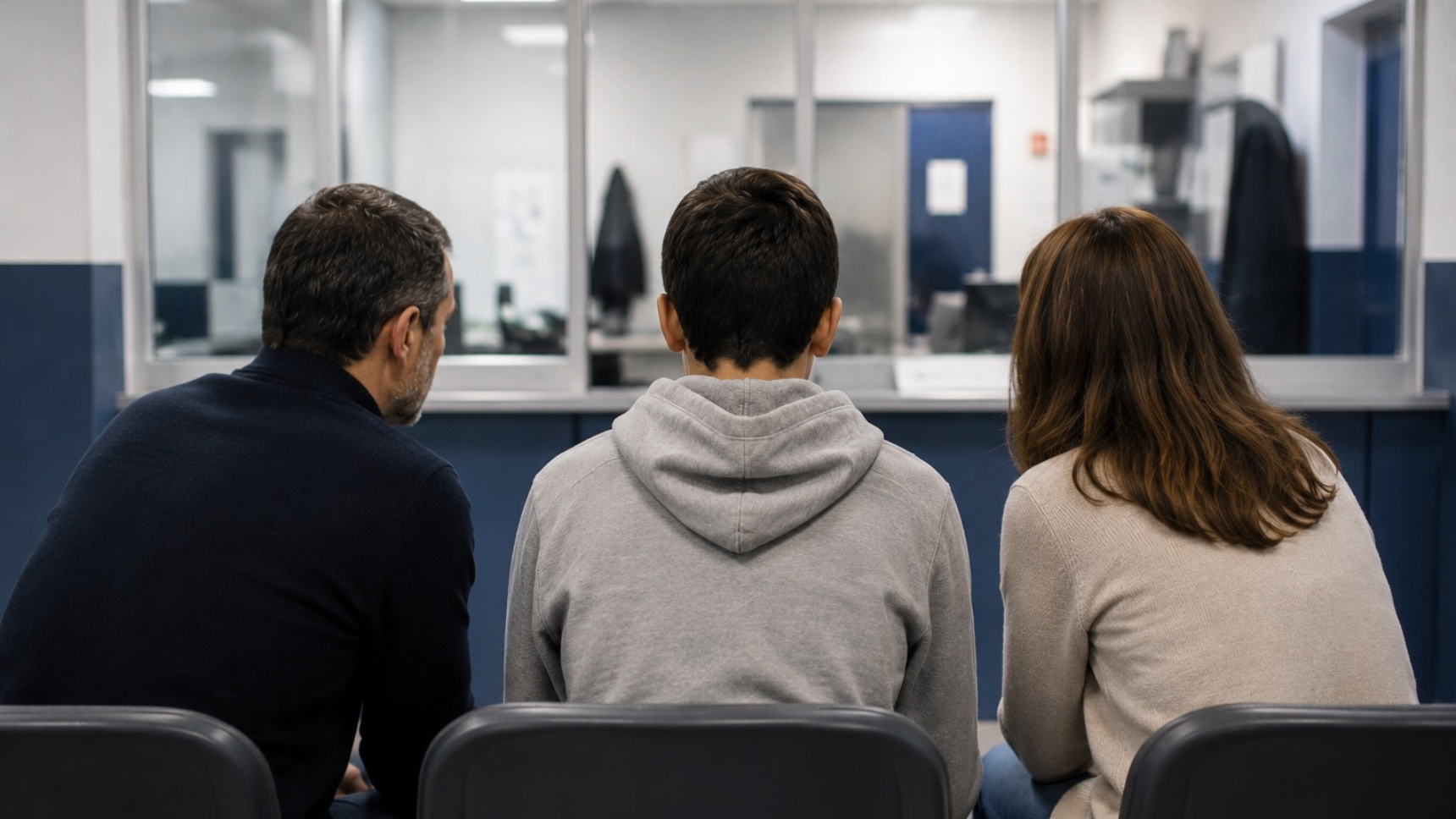 Menor de edad detenido acompañado por sus padres en dependencias policiales antes de recibir asistencia legal